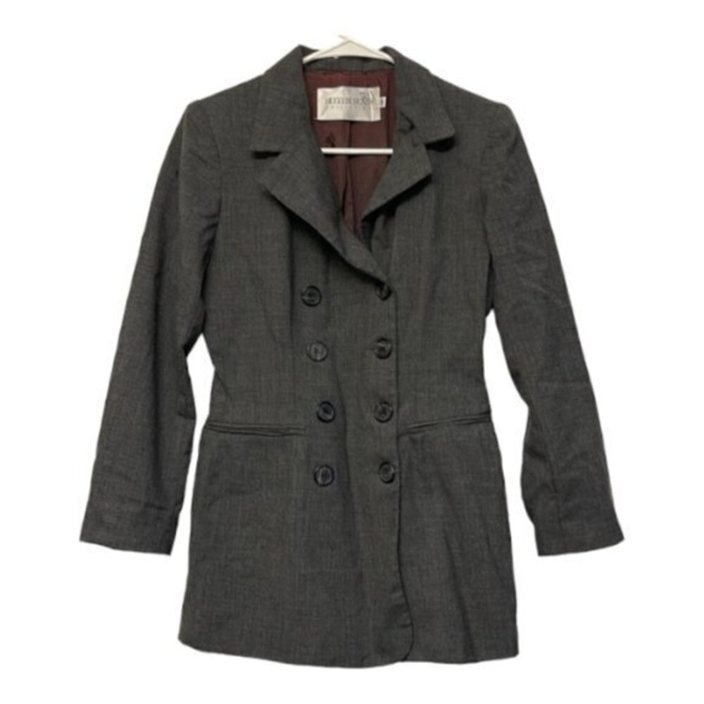 Hugo Buscati Charcoal Grey Peacoat Blazer Jacket Size 4P GUC #3008